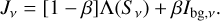 $\[J_\nu=[1-\beta] \Lambda\left(S_\nu\right)+\beta I_{\mathrm{bg}, \nu}.\]$