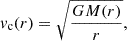 $$ \begin{aligned} v_{\rm c}(r) = \sqrt{\frac{GM(r)}{r}}, \end{aligned} $$