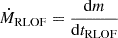 $ \dot M_{\mathrm {RLOF}}=\frac {{{\mathrm {d}}}m}{{{\mathrm {d}}}t_{\mathrm {RLOF}}} $