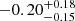 $ -0.20_{-0.15}^{+0.18} $