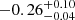 $ -0.26_{-0.04}^{+0.10} $