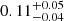 $ 0.11_{-0.04}^{+0.05} $
