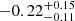 $ -0.22_{-0.11}^{+0.15} $