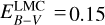 $\[E_{B-V}^{\mathrm{LMC}}= 0.15\]$