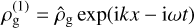 $\rho_{\mathrm{g}}^{(1)}=\hat{\rho}_{\mathrm{g}} \exp (\mathrm{i} k x-\mathrm{i} \omega t)$