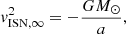 $$ \begin{aligned} v^2_{\mathrm{ISN} ,\infty } = -\frac{GM_\odot }{a}, \end{aligned} $$