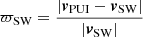 $$ \begin{aligned} \varpi _\mathrm{SW} = \frac{|\boldsymbol{v}_\mathrm{PUI} - \boldsymbol{v}_\mathrm{SW} |}{|\boldsymbol{v}_\mathrm{SW} |} \end{aligned} $$