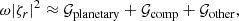 $$ \begin{aligned} \omega |{\zeta }_r|^2&\approx \mathcal{G} _{\rm planetary} + \mathcal{G} _{\rm comp} + \mathcal{G} _{\rm other}, \end{aligned} $$