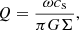 $$ \begin{aligned} Q = \frac{\omega c_{\mathrm{s} }}{\pi G \Sigma }, \end{aligned} $$