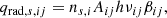$$ \begin{aligned} q_{\mathrm{rad} ,s,ij}=n_{s,i}A_{ij}h\nu _{ij}\beta _{ij}, \end{aligned} $$