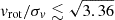 $ v_{\mathrm{rot}}/\sigma_{v}\lesssim\sqrt{3.36} $