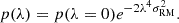 $$ \begin{aligned} p(\lambda )=p(\lambda =0)e^{-2\lambda ^4\sigma ^2_{\rm RM}}. \end{aligned} $$