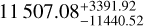 ${11507.08_{ - 11440.52}^{ + 3391.92}}$