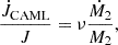 $$ \begin{aligned} \frac{\dot{J}_{\text{CAML}}}{J} = \nu \frac{\dot{M}_2}{M_2}, \end{aligned} $$