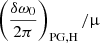$ \left(\frac{\delta\omega_0}{2\pi}\right)_{\mathrm{PG,H}}/{\upmu} $