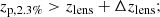 $$ \begin{aligned} z_{\rm p,2.3\%}&> z_{\rm lens} + \Delta z_{\rm lens} ; \end{aligned} $$