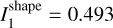 $I_1^{{\rm{shape }}} = 0.493$