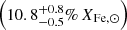 $ \left(10.8^{+0.8}_{-0.5}\%\,X_{\mathrm{Fe},\odot}\right) $