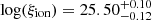 $ \log({\xi_\mathrm{{ion}}})=25.50^{+0.10}_{-0.12} $