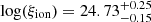 $ \log({\xi_\mathrm{{ion}}})=24.73^{+0.25}_{-0.15} $