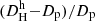 $ (D_{\mathrm{H}}^{\mathrm{h}}{-}D_{\mathrm{p}})/D_{\mathrm{p}} $
