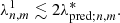 $$ \begin{aligned} \lambda ^1_{n, m} \lesssim 2\lambda ^*_{\mathrm{pred};n,m}. \end{aligned} $$