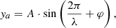 $$ \begin{aligned} y_a = A \cdot \sin \left(\frac{2 \pi }{\lambda } + \varphi \right), \end{aligned} $$