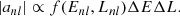$$ \begin{aligned} |a_{nl}| \propto f(E_{nl}, L_{nl}) \Delta E \Delta L. \end{aligned} $$