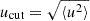 $ u_\text{cut} = \sqrt{\langle u^2 \rangle} $