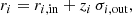 $$ \begin{aligned} r_{i} =r_{ i,\mathrm{in}} +z_{i}\,\sigma _{i,\mathrm{out}}, \end{aligned} $$