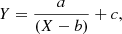 $$ \begin{aligned} Y= \frac{a}{(X-b)} + c, \end{aligned} $$