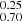 $ ^{0.25}_{0.70} $