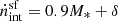 $ \dot n_{\mathrm{int}}^{\mathrm{sf}} = 0.9 M_* + \delta $