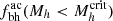 $ f_{\mathrm{bh}}^{\mathrm{ac}} (M_h < {M_h^{\mathrm{crit}}}) $