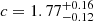 $ c = 1.77^{+0.16}_{-0.12} $