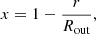 $$ \begin{aligned} x = 1-\frac{r}{R_{\mathrm{out}}}, \end{aligned} $$