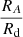 $ \frac{R_A}{R_{\mathrm{d}}} $