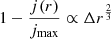 $ 1-\frac{j(r)}{j_{\mathrm{max}}} \propto \Delta r^\frac{2}{3} $