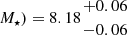 $ M_{\star }) = 8.18{{+0.06}\atop { -0.06}} $
