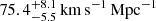 $ 75.4^{+8.1}_{-5.5}\,\mathrm{km\,s}^{-1}\,\mathrm{Mpc}^{-1} $