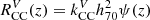 $ R^V_{\mathrm{CC}}(z) = k_{\mathrm{CC}}^{V} h_{70}^2 \psi(z) $