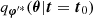 $ q_{{\boldsymbol {\varphi }}^{\prime \ast }}({\boldsymbol {\theta }} | {\boldsymbol {t}} = {\boldsymbol {t}}_{0}) $