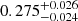 $ 0.275^{+0.026}_{-0.024} $