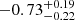 $ -0.73^{+0.19}_{-0.22} $
