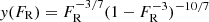$ \mathit{y}(F_{\mathrm{R}}) = F_{\mathrm{R}}^{-3/7}(1-F_{\mathrm{R}}^{-3})^{-10/7} $