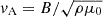 $ v_{\rm A}=B/\sqrt {\rho \mu _0} $
