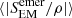 $ \langle |S_{\rm EM}^{\rm emer}/\rho |\rangle $