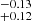 $ _{+0.12}^{-0.13} $