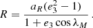 $$ \begin{aligned}&{R} = \frac{{a_{R}}{(e_3^{2} -1)}}{1+e_3\cos {\lambda _M}} \,. \end{aligned} $$