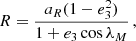 $$ \begin{aligned} R = \frac{a_R(1 - e_3^2)}{1 + e_3 \cos \lambda _M} \,, \end{aligned} $$